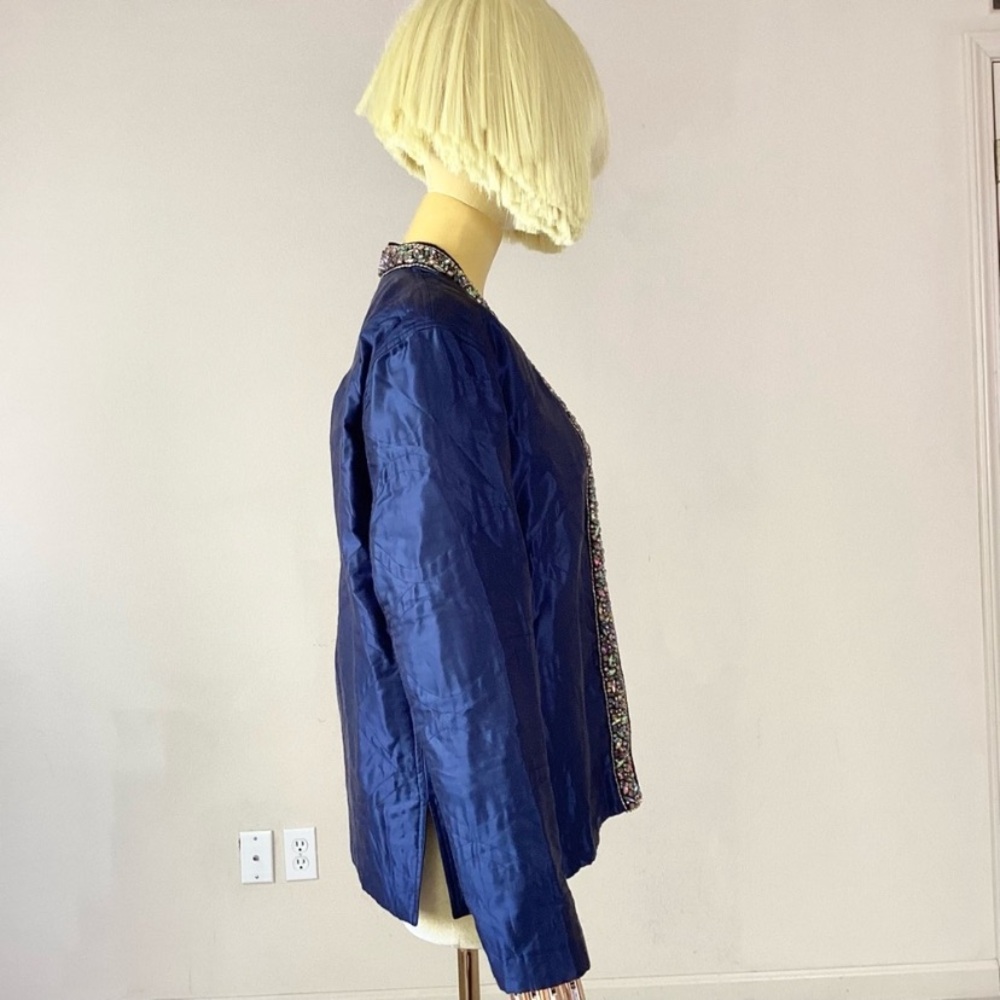 Isabel Marant quilted Blue Jewel Embellishment Jacket SZ 6 - Picture 2 of 10
